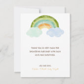 Moderne Dinosaurus Wit Baby shower Dank u Kaart (Achterkant)