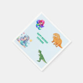 Moderne Dinosaurus zeemeermin Verjaardagsfeest Servet (Hoek)