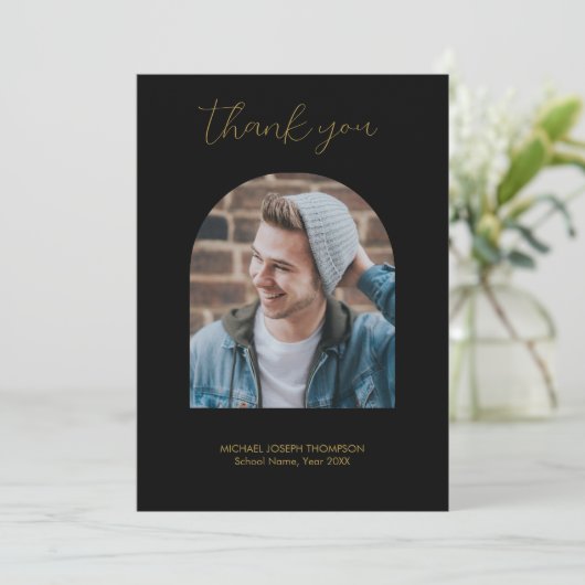 Moderne diploma 2 foto boog bedankt (Staand voorkant)