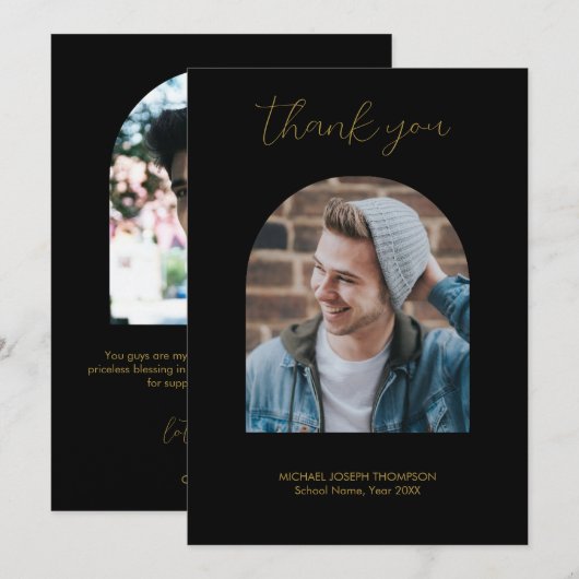 Moderne diploma 2 foto boog bedankt (Voorkant / Achterkant)