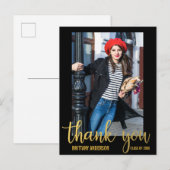 Moderne diploma dank je wel goud (lege achterkant) briefkaart (Voorkant / Achterkant)