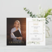 Moderne diploma groen foto aankondiging (Staand voorkant)
