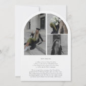 Moderne diploma-uitnodiging met boogframe kaart (Achterkant)