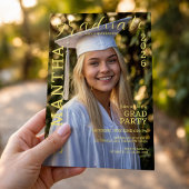 Moderne diploma-uitnodiging met foto voor eindexam kaart