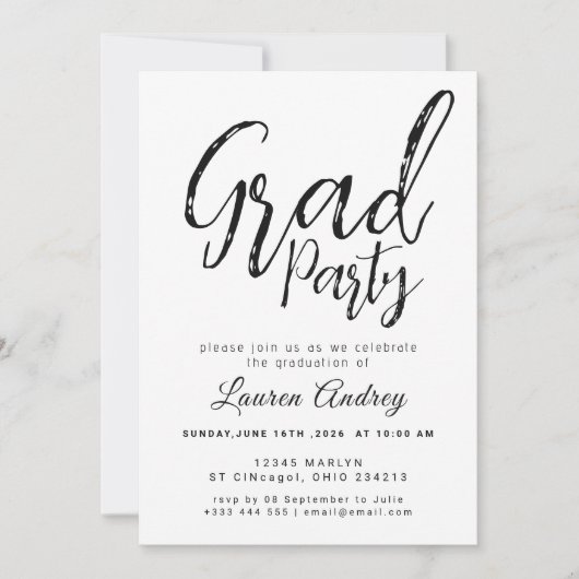 Moderne diploma-uitnodiging voor feest kaart (Voorkant)