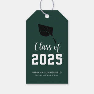Moderne diploma-uitreiking 2026 Script Groene Grad Cadeaulabel