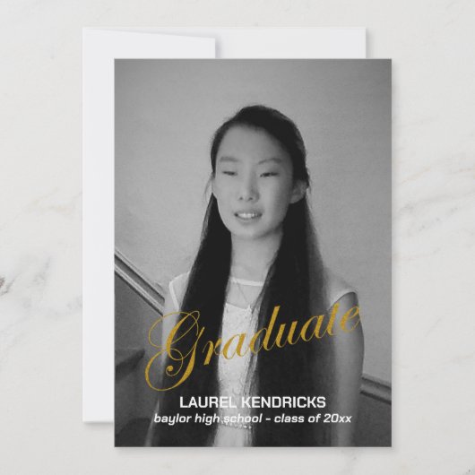 Moderne diploma-uitreiking twee foto's - Aankondig Kaart (Voorkant)