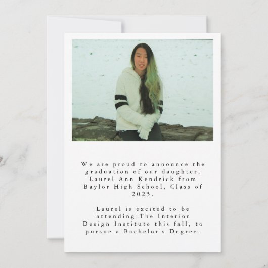 Moderne diploma-uitreiking twee foto's - Aankondig Kaart (Achterkant)