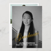 Moderne diploma-uitreiking twee foto's - Aankondig Kaart (Voorkant / Achterkant)