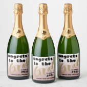 Moderne diploma-uitreikingsfeest Rose Goud verlope Sparkling Wijnetiket (Flessen)