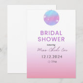 Moderne Disco Ball Bruids Douche Uitnodiging (Voorkant / Achterkant)