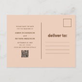 Moderne disco tekst | Foto QR Code De datum opslaa Aankondigingskaart (Achterkant)