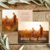 Moderne disco tekst | Twee foto- en QR-code Save The Date