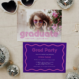 Moderne disco typografie en foto | Partij Afstudee Aankondiging
