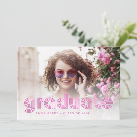 Moderne disco typografie en foto | Partij Afstudee Aankondiging (Staand voorkant)