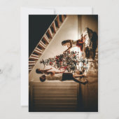 Moderne Disco verlichting Kerstboom Party Invi Kaart (Achterkant)