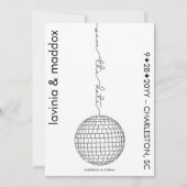 Moderne Disco Zwart-wit Foto QR Code Huwelijk Save The Date (Voorkant)