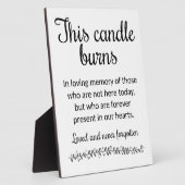 Moderne dit kaarsgebaar brandt bruiloft fotoplaat (Zijkant)