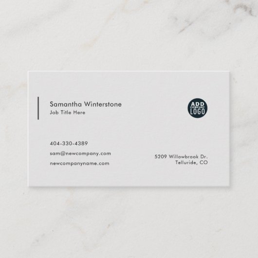 Moderne DIY Company Logo Simple Visitekaartje (Voorkant)