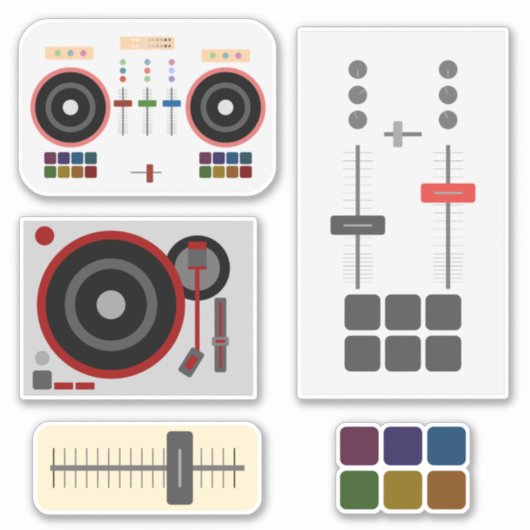 Moderne DJ Music Laptop Sticker (Voorkant)