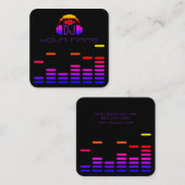Moderne DJ-stijl zwarte disco-stijl Vierkante Visitekaartje (Voorkant / Achterkant)