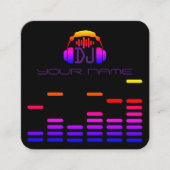Moderne DJ-stijl zwarte disco-stijl Vierkante Visitekaartje (Voorkant)