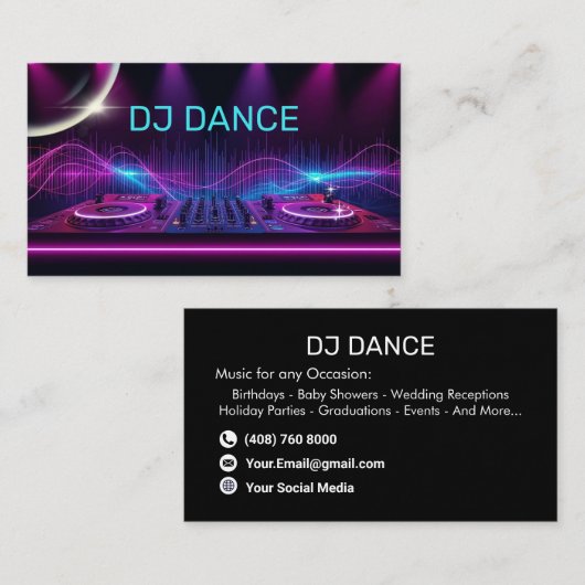 Moderne DJ Visitekaartje (Voorkant / Achterkant)