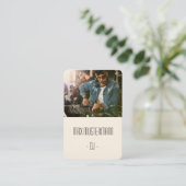 Moderne DJ Visitenkarte mit eigenem Foto Visitekaartje (Staand voorkant)