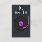 Moderne DJ's Zanger DJ Vinyl Deejay Muziek QR Code Visitekaartje (Voorkant)