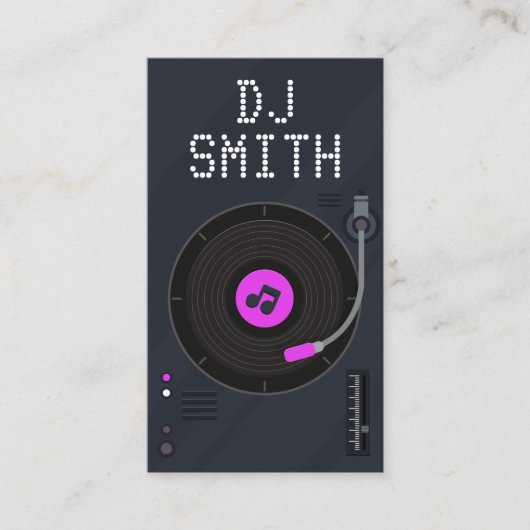 Moderne DJ's Zanger DJ Vinyl Deejay Muziek QR Code Visitekaartje (Voorkant)