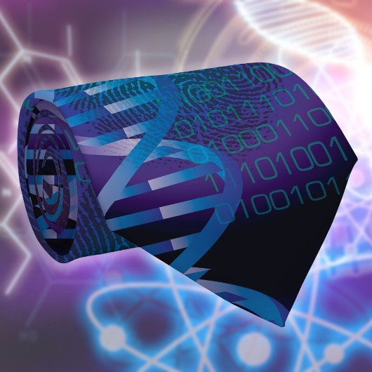 Moderne DNA Fingerprint Science Blue Stropdas