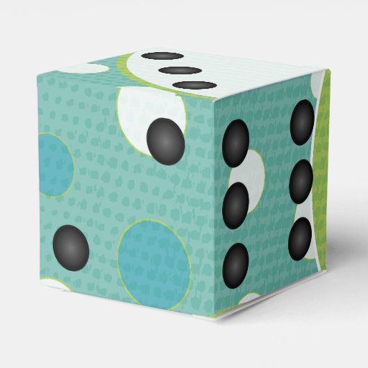 Moderne dobbelstenen of sterven bruiloft gunst doo bedankdoosjes (Achterkant)