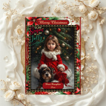 Moderne Dochter Bloem Kerstmis Frame 5 Foto's