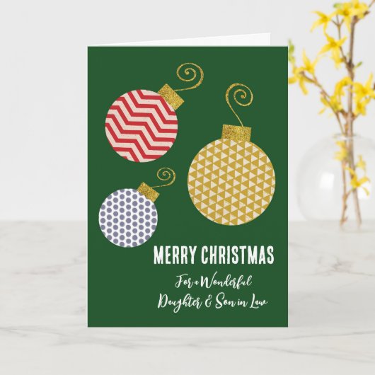 Moderne dochter & Zoon in de wet Vrolijk Kerstfees Kaart (Gele Bloem)