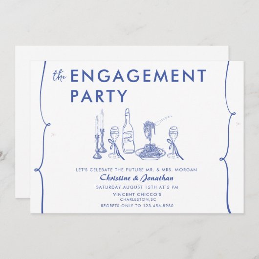 moderne doedel | grillige verlovingsgroep kaart (Voorkant / Achterkant)