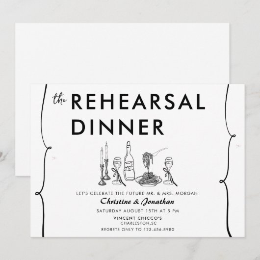 moderne doedel | Italiaans eten | repetitiediner Kaart (Voorkant / Achterkant)