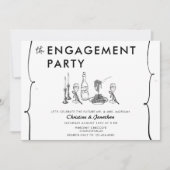 moderne doedel | Whimsical Engagement Party Kaart (Voorkant)