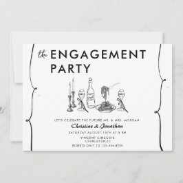 moderne doedel | Whimsical Engagement Party Kaart