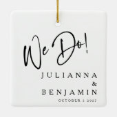 Moderne doen we elegante aangepaste zwarte witte t keramisch ornament (Achterkant)