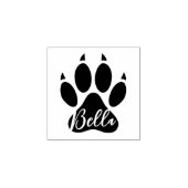 Moderne Dog Paw Print met Handtekening. Houten Rubberstempel (Afrduk)