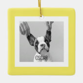 Moderne Dog Photo Yellow Simple Lovely Gift Keramisch Ornament (Voorkant)