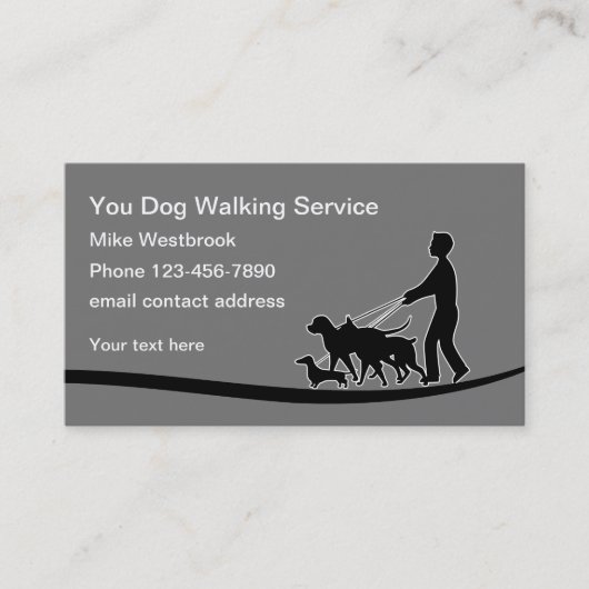 Moderne Dog Walking Pet Care Visitekaartje (Voorkant)