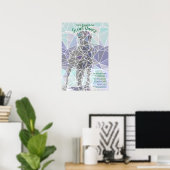 Moderne Dogge Poster groen (Thuiskantoor)