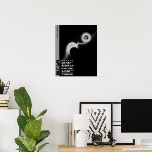Moderne Dogge Poster groen (Thuiskantoor)