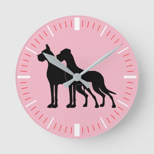Moderne Doggen Uhr Ronde Klok (Voorkant)