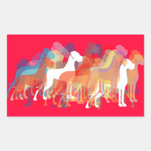 Moderne Doggenstickers Rechthoekige Sticker