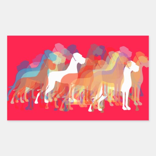 Moderne Doggenstickers Rechthoekige Sticker (Voorkant)