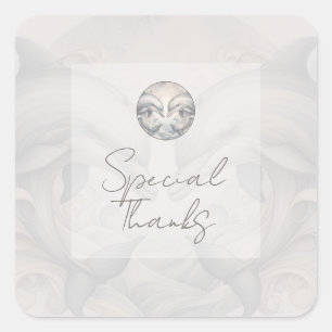 Moderne dolfijn bedankstickers met een zweem van g vierkante sticker