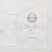 Moderne Dolfijn Neutrale Kleur Trouwen Kaart (Voorkant / Achterkant)