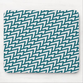 Moderne donker turquoise geometrische patroon op l muismat